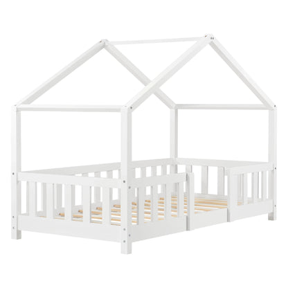 In And OutdoorMatch Kinderbed Cullen - Met valbeveiliging - 70x140 cm - Wit - Voor meisjes - Voor jongens - Voor kinderen Kinder bedden