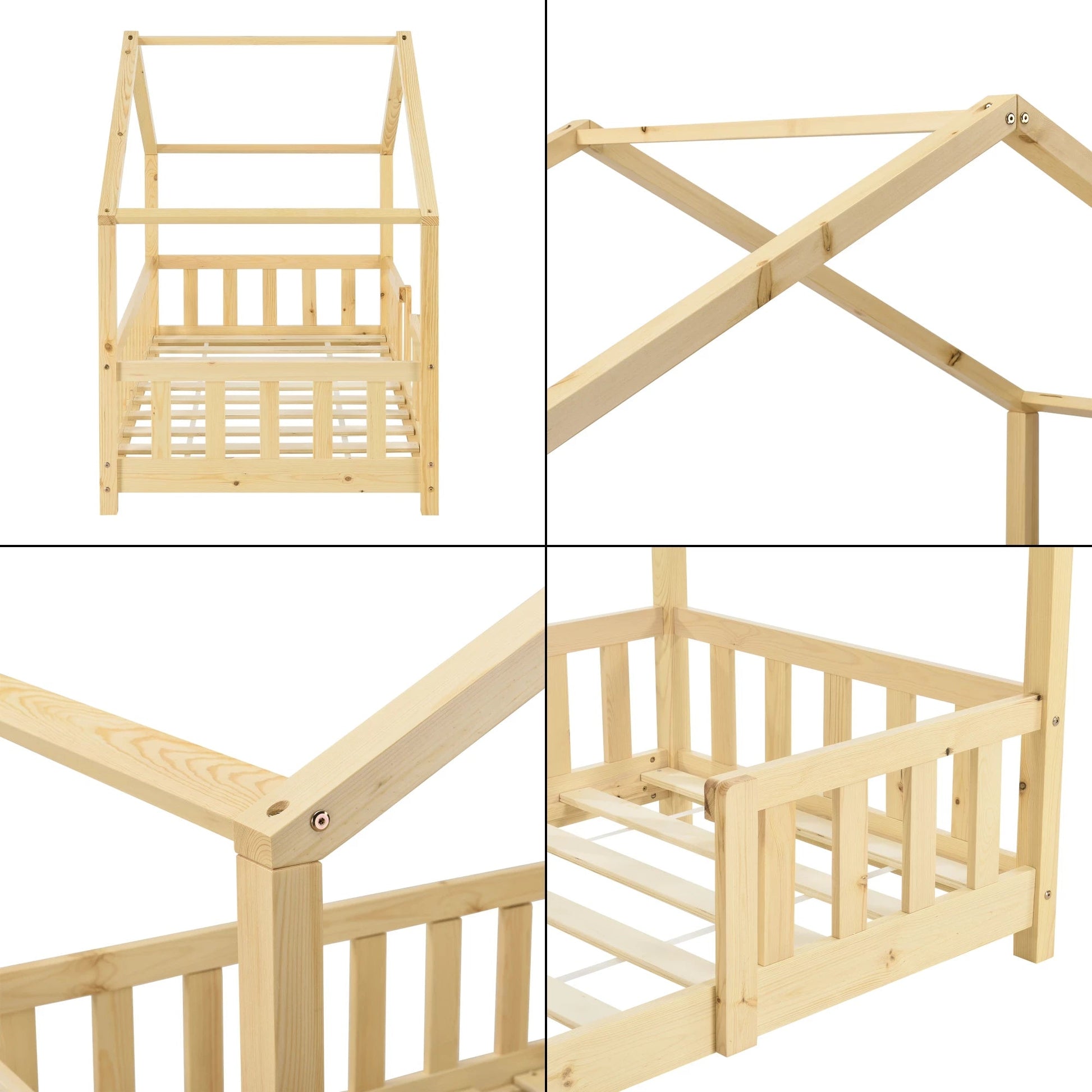 In And OutdoorMatch Kinderbed Dianna - Met valbeveiliging - 80x160 cm - Hout - Voor meisjes - Voor jongens - Voor kinderen Kinder bedden