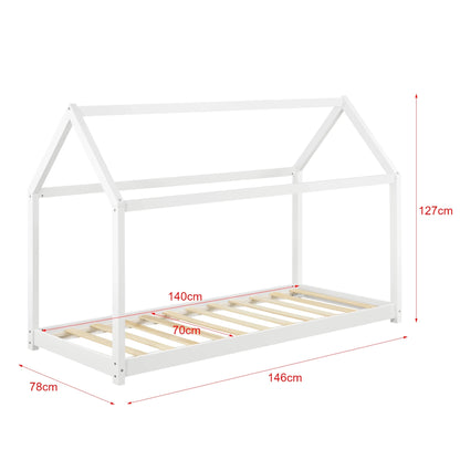 In And OutdoorMatch Kinderbed Katherine - Houten bed - Huisbed - 70x140 cm - Wit - Voor meisjes - Voor jongens - Voor kinderen Kinder bedden