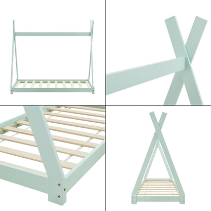 In And OutdoorMatch Kinderbed Michale - Tipi Bed - Grenen - Met lattenbodem - 70x140 cm - Mint - Voor meisjes - Voor jongens - Voor kinderen Kinder bedden