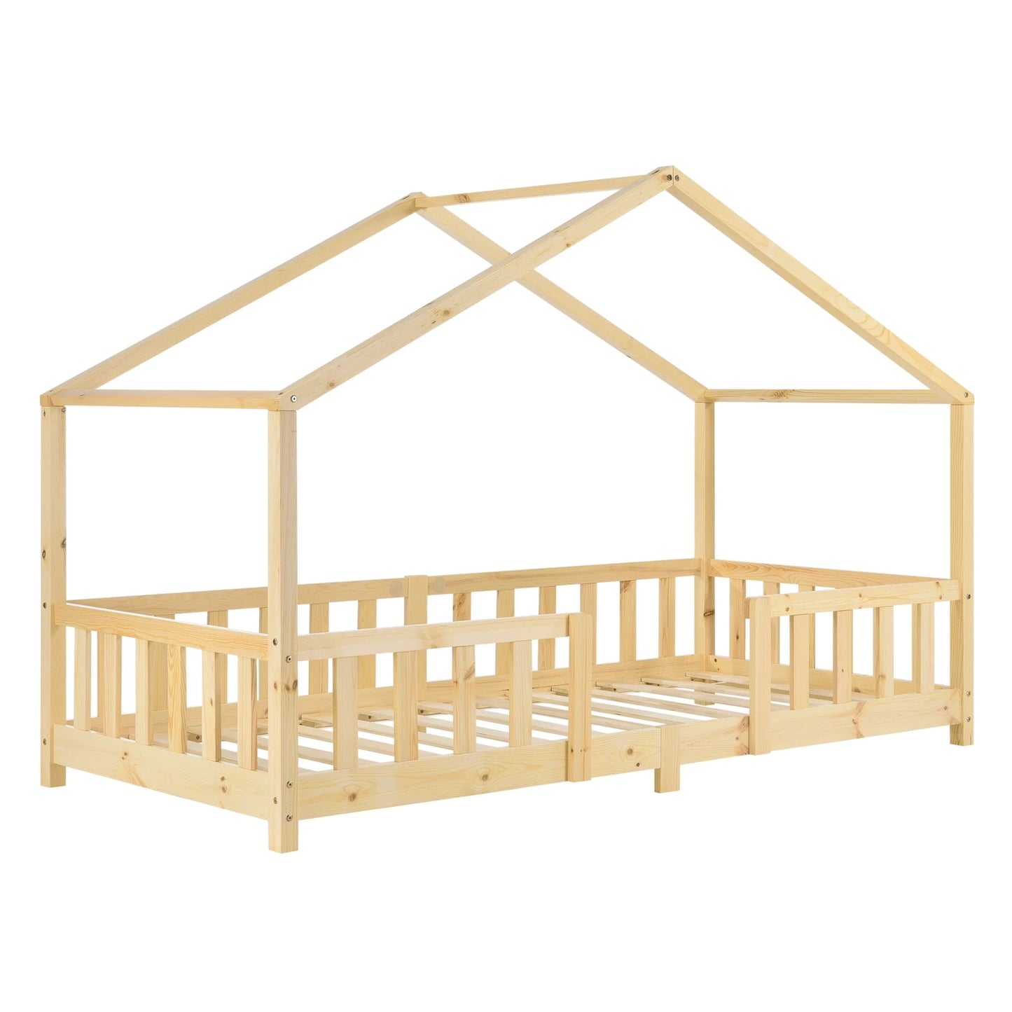 In And OutdoorMatch Kinderbed Torrance - Met Valbeveiliging - 90x200 cm - Hout - Voor meisjes - Voor jongens - Voor kinderen Kinder bedden