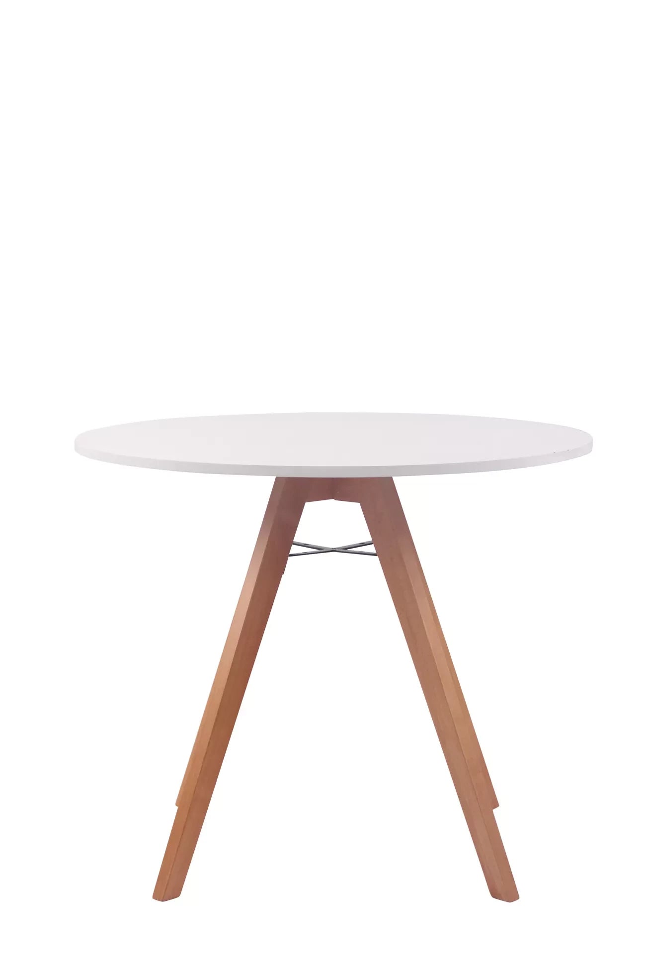 In And OutdoorMatch Kleine keukentafel Jolie - Eettafel keuken - Rond - Eetkamertafel - 90x75cm - 2 tot 4 personen - Wit Bijzetttafel