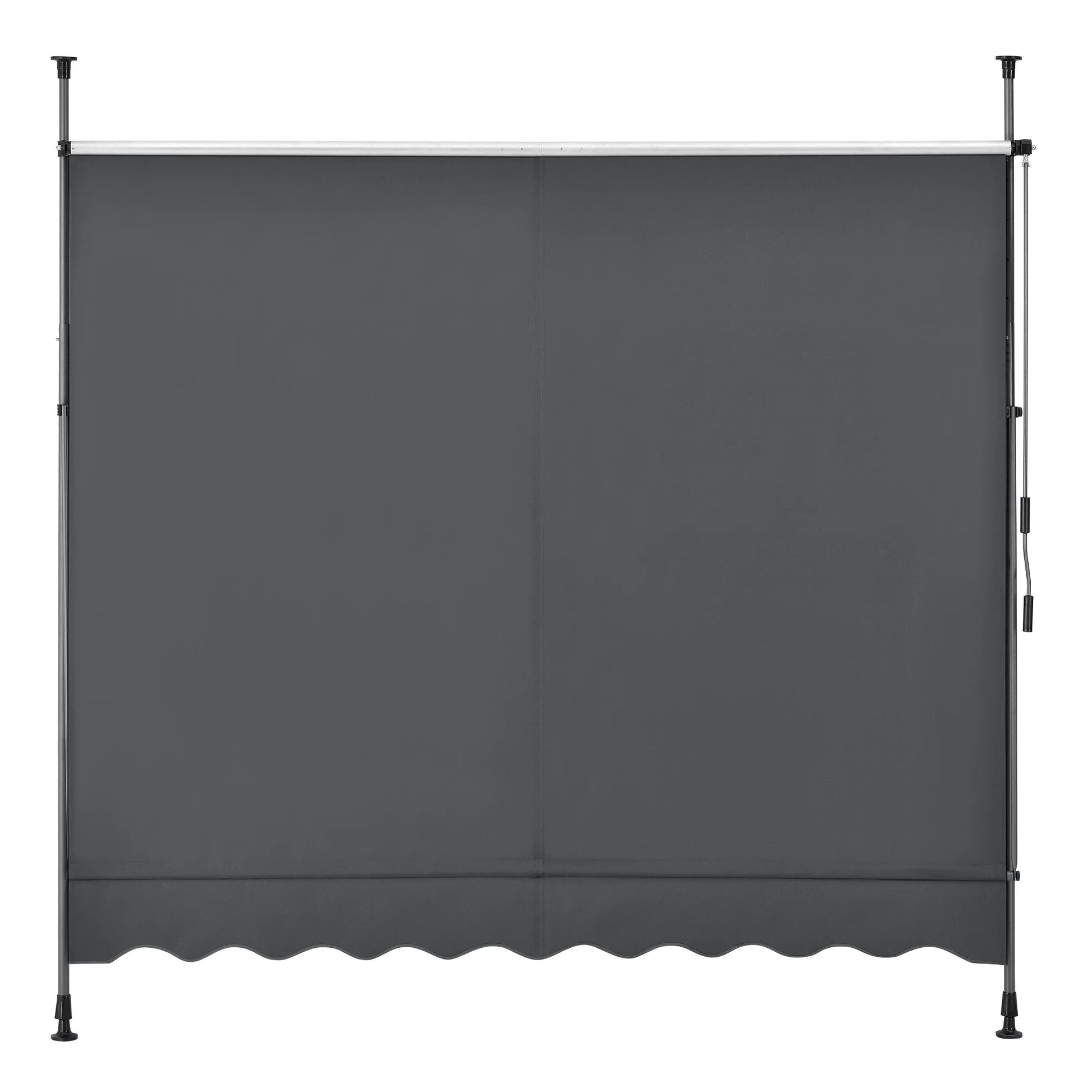 In And OutdoorMatch Klemluifel Addison - Handmatig Uitschuifbaar - Grijs - 300x120 cm - Uitvalarmluifel - Staal en Stof - UV Bescherming - Waterafstotend Sunshade