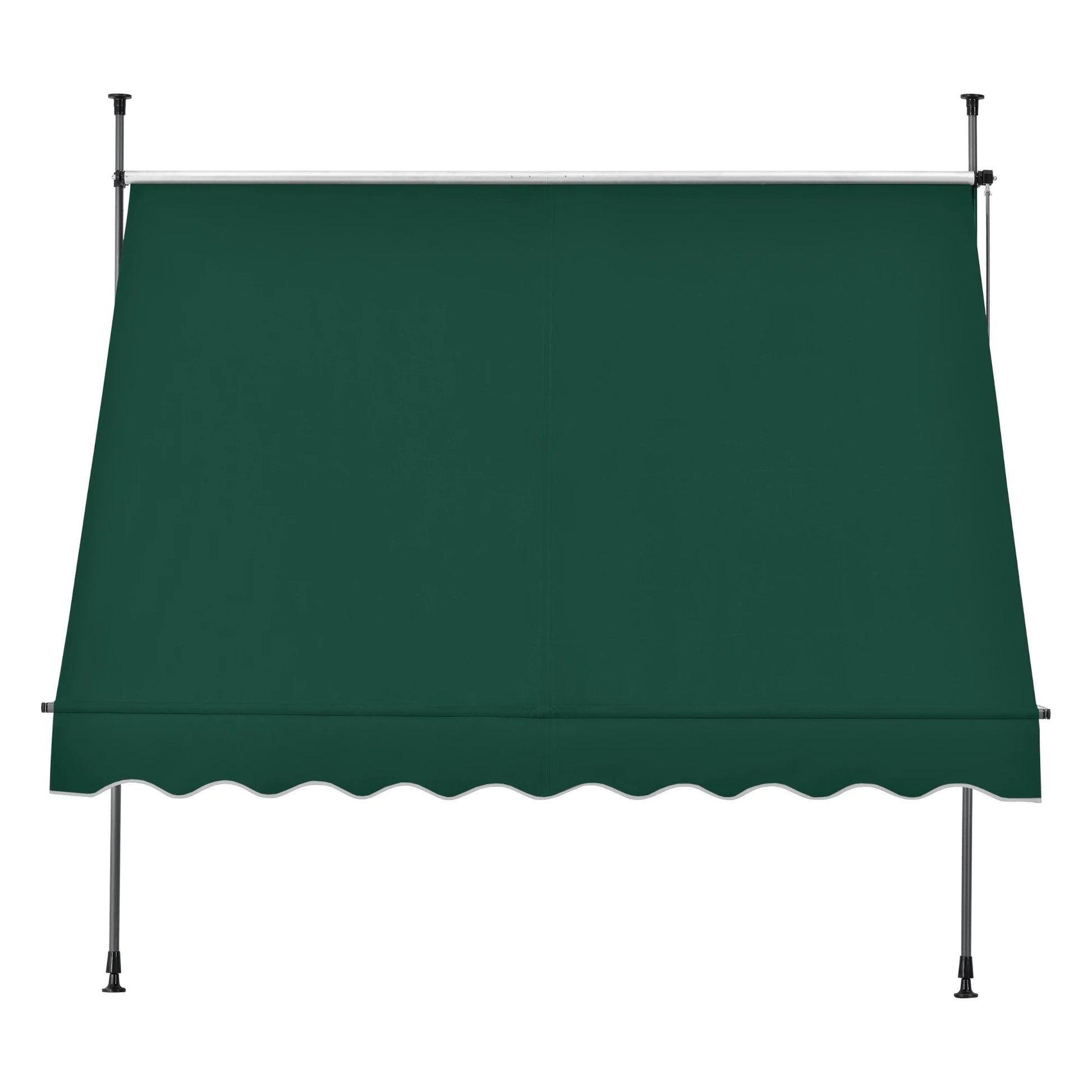 In And OutdoorMatch Klemluifel Goof - Uitschuifbare Luifel - Donkergroen - 400x120 cm - Staal en Stof - Waterafstotend - UV Bescherming Sunshade