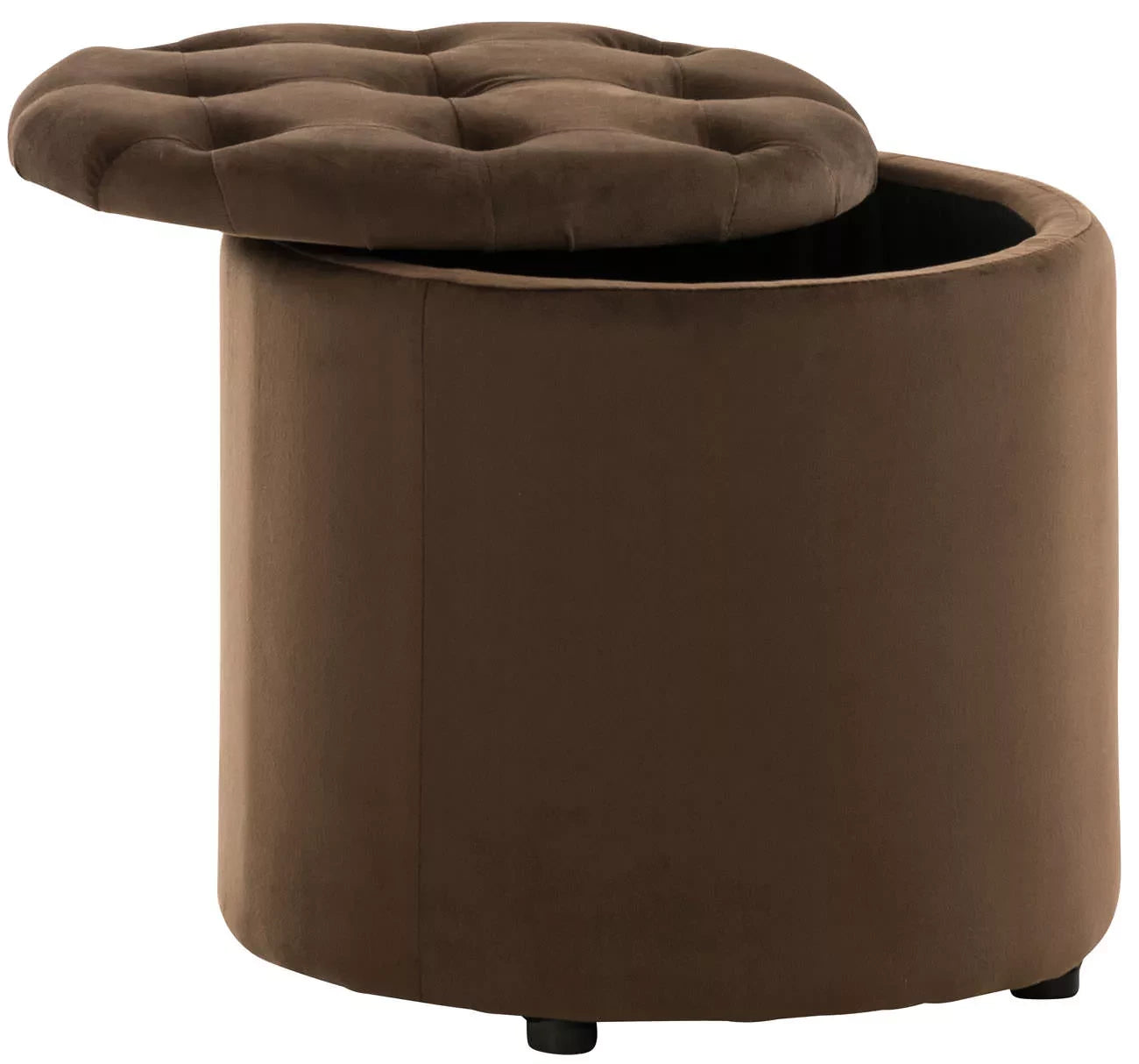 In And OutdoorMatch Kruk Shyann - fluweel - voetenbank - ronde voetenbank - kruk - 44x44x42cm stool