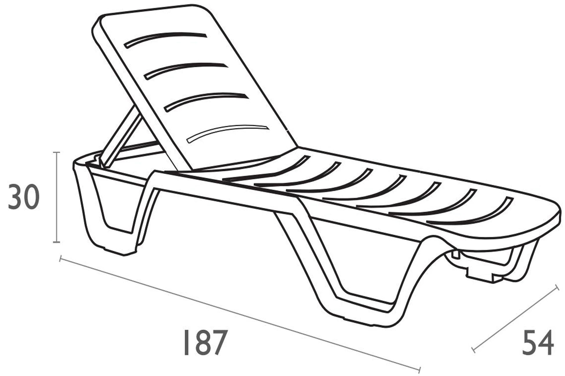 In And OutdoorMatch Ligstoel Corrina - Wit - Set van 4 - Kunststof - Buitenligstoel - Tuinligstoel - Hoge kwaliteit - Minimalistisch Ligstoel - Klassiek design Garden Chair