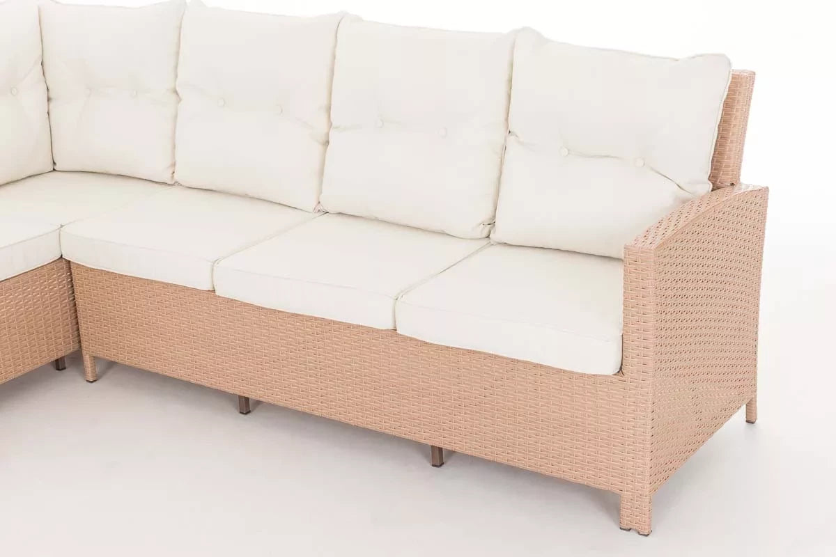 In And OutdoorMatch Loungebank Mariah - Wit - Wicker - Tuinmeubelen - Voor buiten, tuin en balkon - Loungeset bank Garden Bench