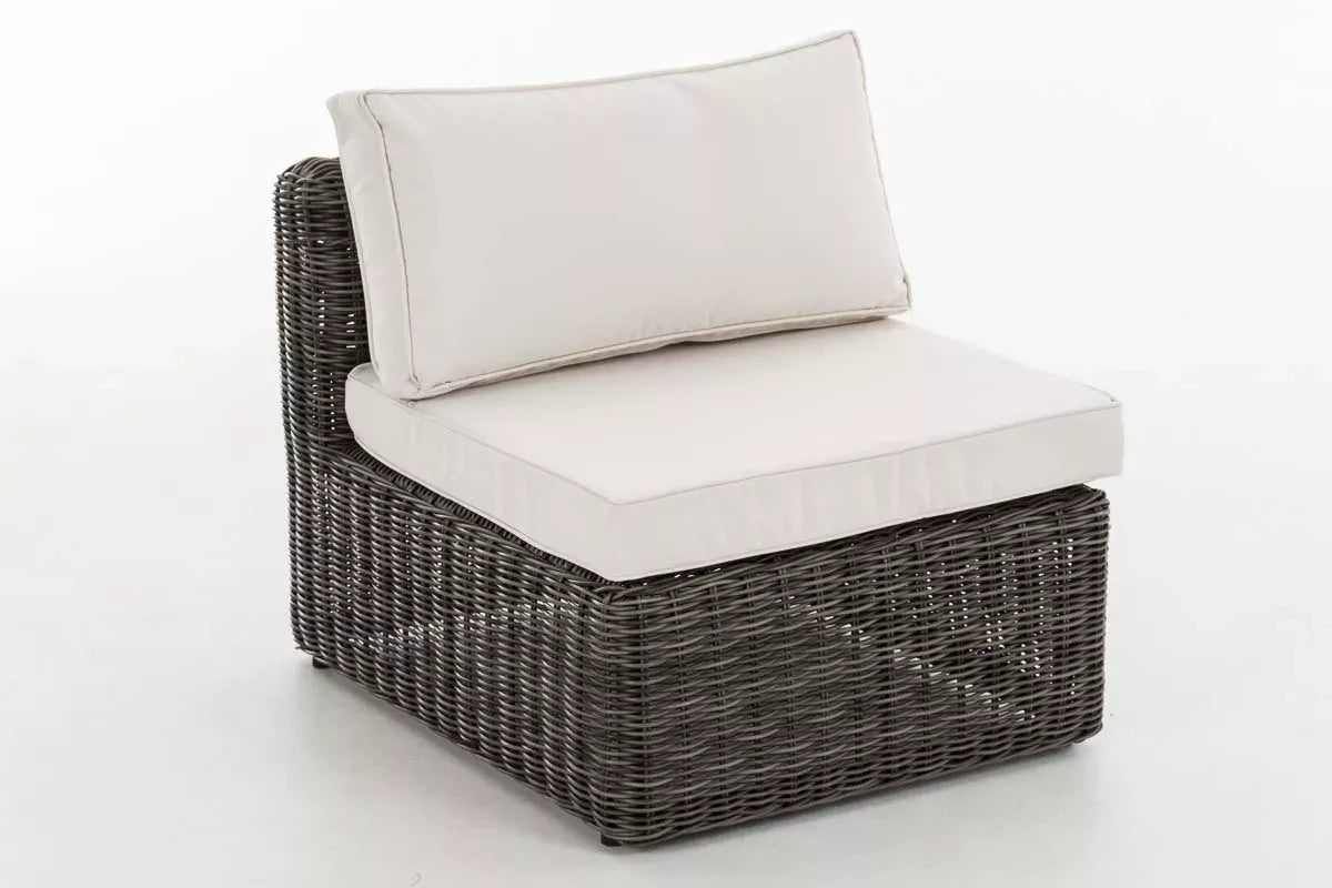 In And OutdoorMatch Loungestoel Kamren - Weerbestendig - Tuinstoel - Wicker - Creme - Tuinstoelen set van 1 Garden Chair