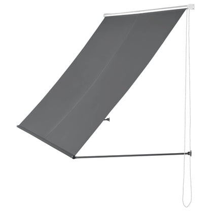 In And OutdoorMatch Luifel Karl - Grijs - 400x120 cm - Uitvalarmluifel - Staal en Stof - UV Bescherming - Waterafstotend Sunshade