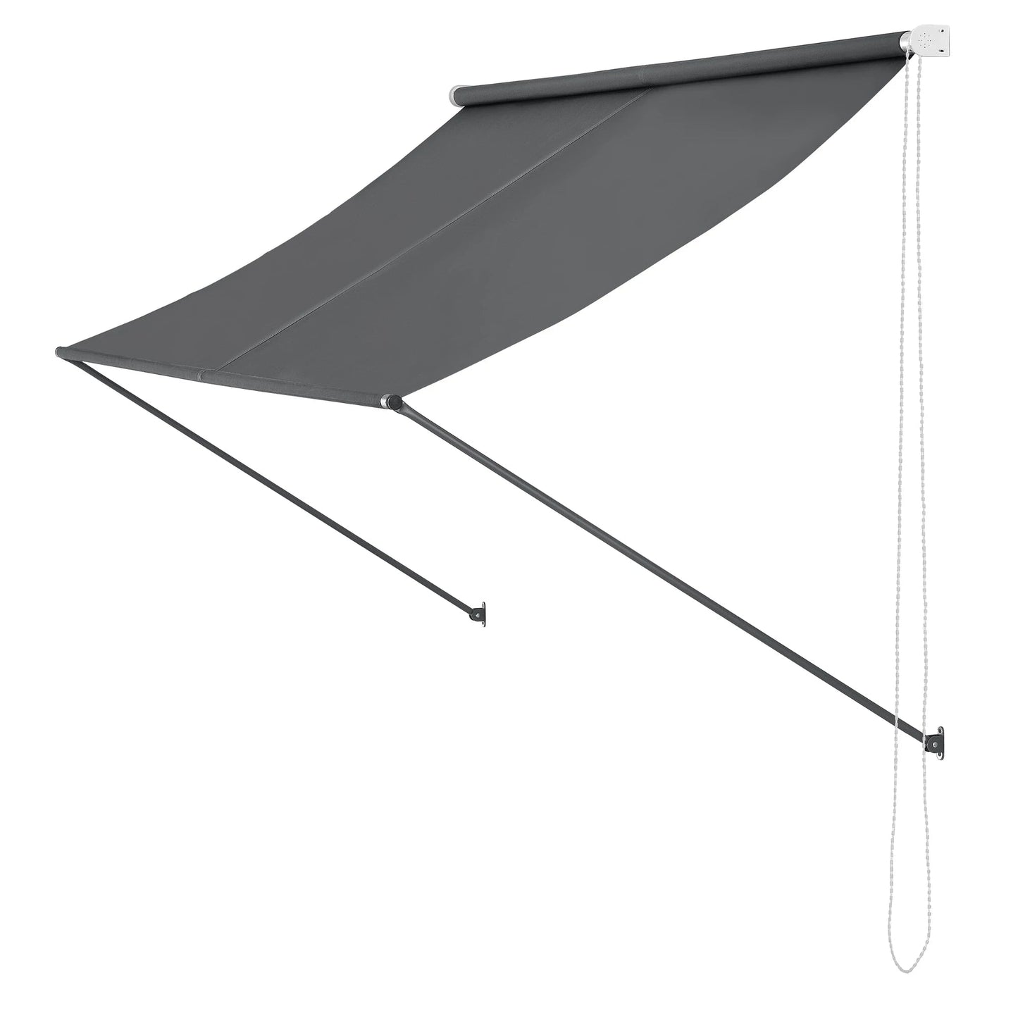 In And OutdoorMatch Luifel Nash - Grijs - 300x120 cm - Uitvalarmluifel - Staal en stof - UV Bescherming - Waterafstotend Sunshade