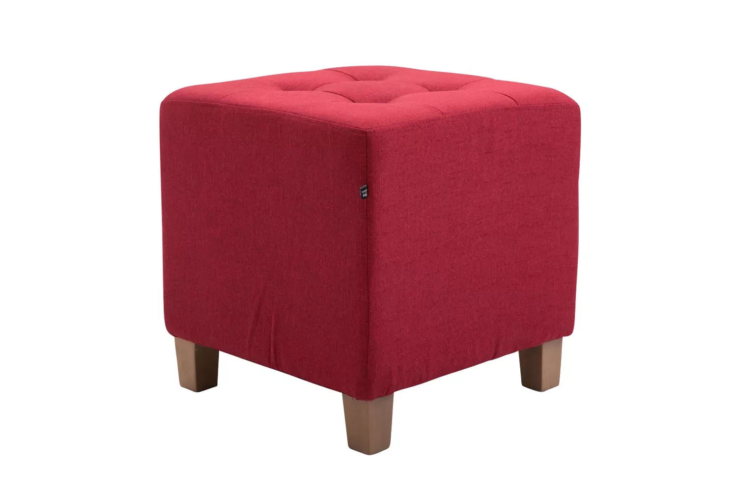 In And OutdoorMatch Luxe Kruk Alvis - Rood - Luxe Design - Gestoffeerde Kruk - Modern - Zitkubus stool