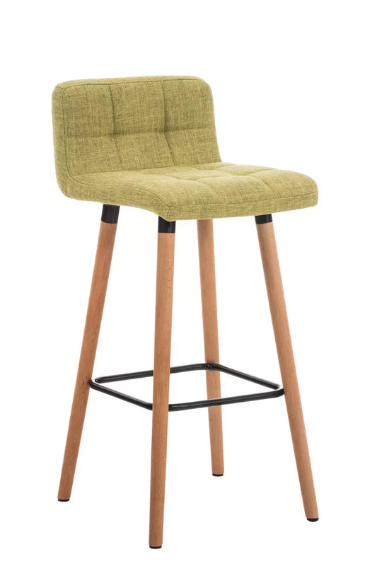 In And OutdoorMatch Luxe barkruk Luxus - Ergonomisch - Met rugleuning - Set van 1 - Barstoelen voor keuken of kantine - Polyester - Groen - Zithoogte 75cm Barkrukken / hocker