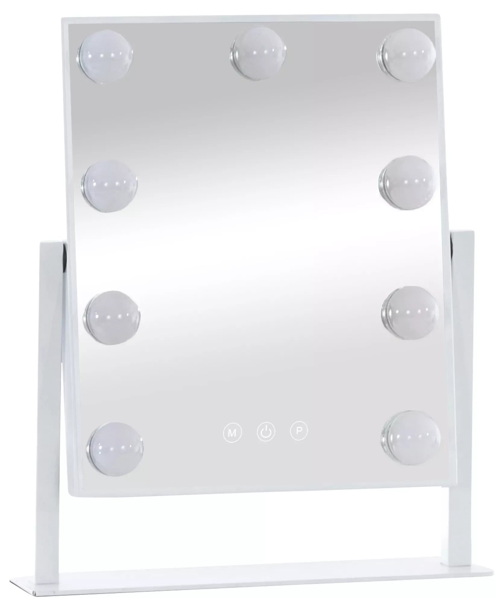 In And OutdoorMatch Make Up Spiegel Johnnie - Met LED verlichting - 36x30cm - Zonder Rand - Lichtdimmer - Energiebesparend - Hollywood Spiegel - Optimale Verlichting Muur spiegel