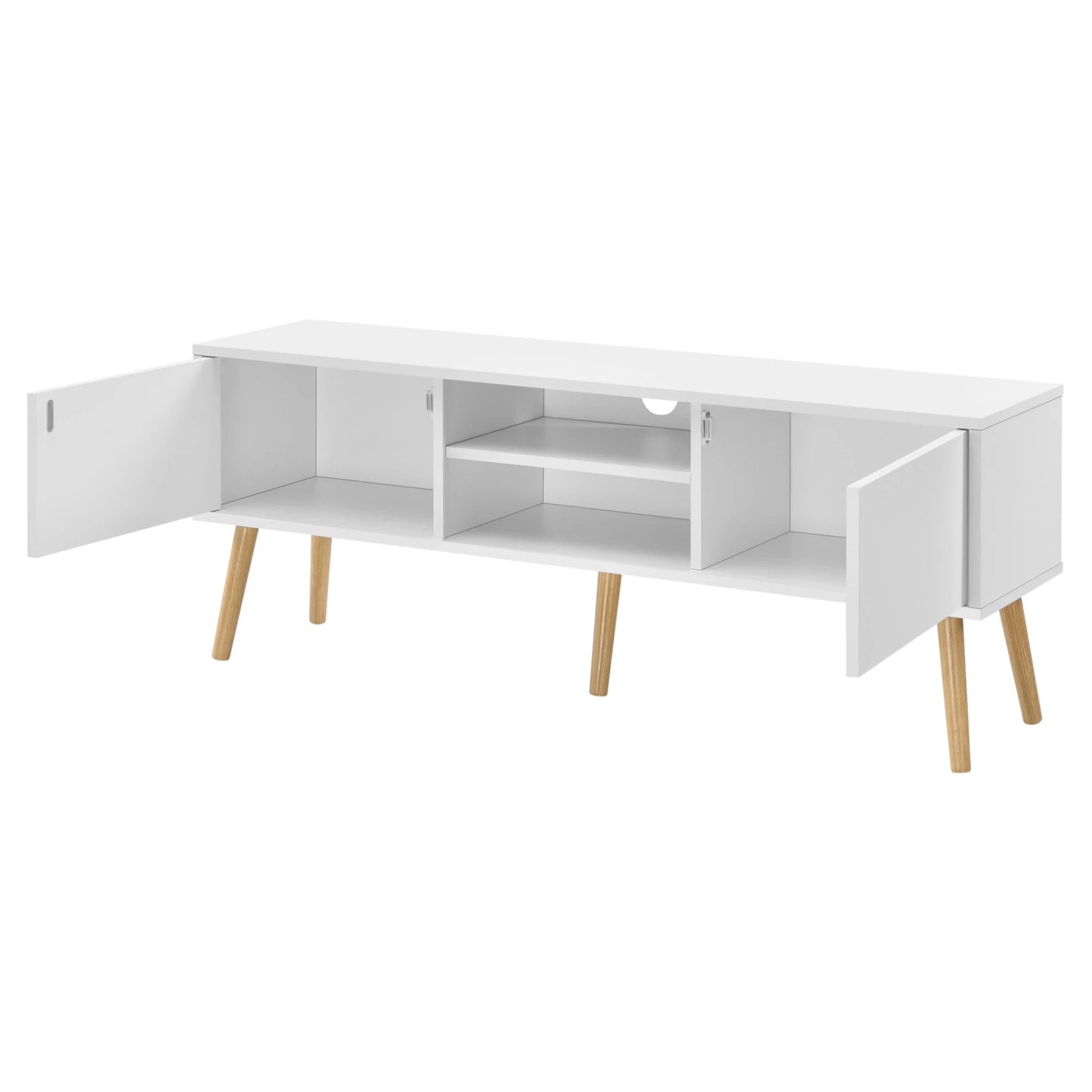 In And OutdoorMatch Matilda-meubel Miguel - 120x29,5x46,5 cm - Wit - Spaanplaat en Hout - Stijlvol design TV cabinet