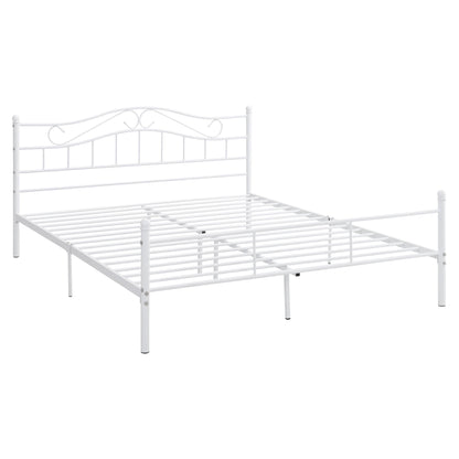 In And OutdoorMatch Metalen Bed Madeline - Twijfelaar - incl. Bedbodem - 140x200 - Wit - Modern design Bedframe