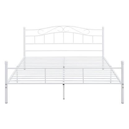 In And OutdoorMatch Metalen Bed Madeline - Twijfelaar - incl. Bedbodem - 140x200 - Wit - Modern design Bedframe