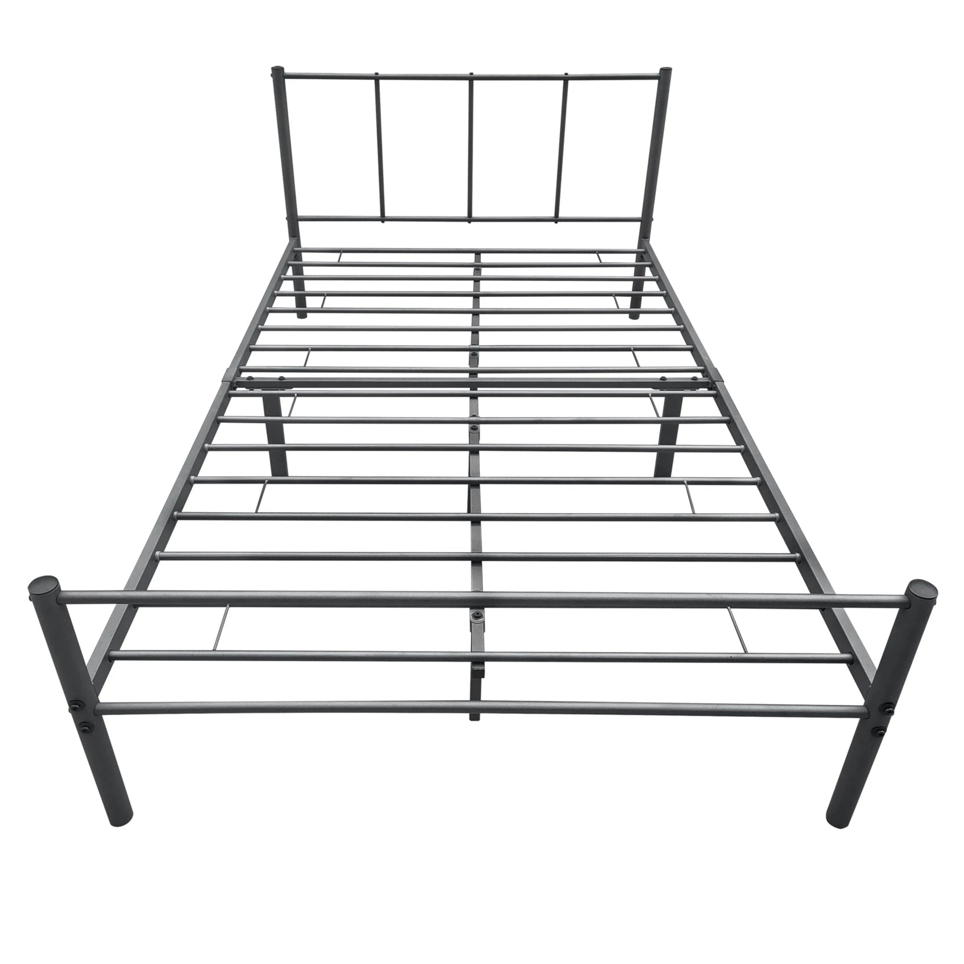 In And OutdoorMatch Metalen Bedframe Haylie - Met Matras - 140x200 cm - Donkergrijs - Modern Design bed twee personen