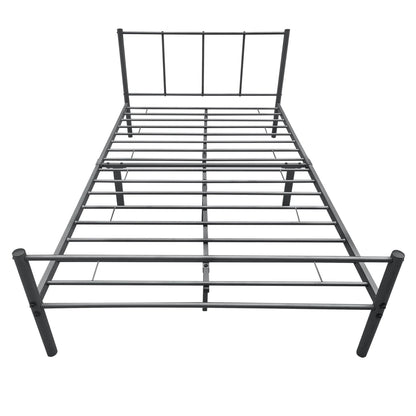 In And OutdoorMatch Metalen Bedframe Haylie - Met Matras - 140x200 cm - Donkergrijs - Modern Design bed twee personen