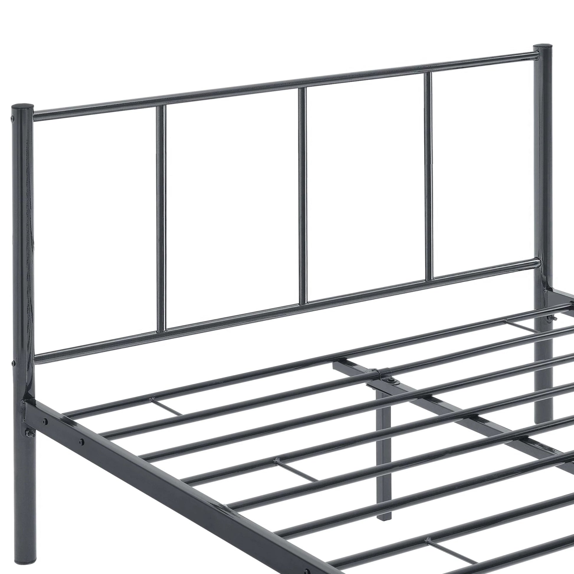 In And OutdoorMatch Metalen Bedframe Randy - Incl. Bedbodem - 140x200 cm - Donkergrijs - Stalen frame gepoedercoat - bed twee personen