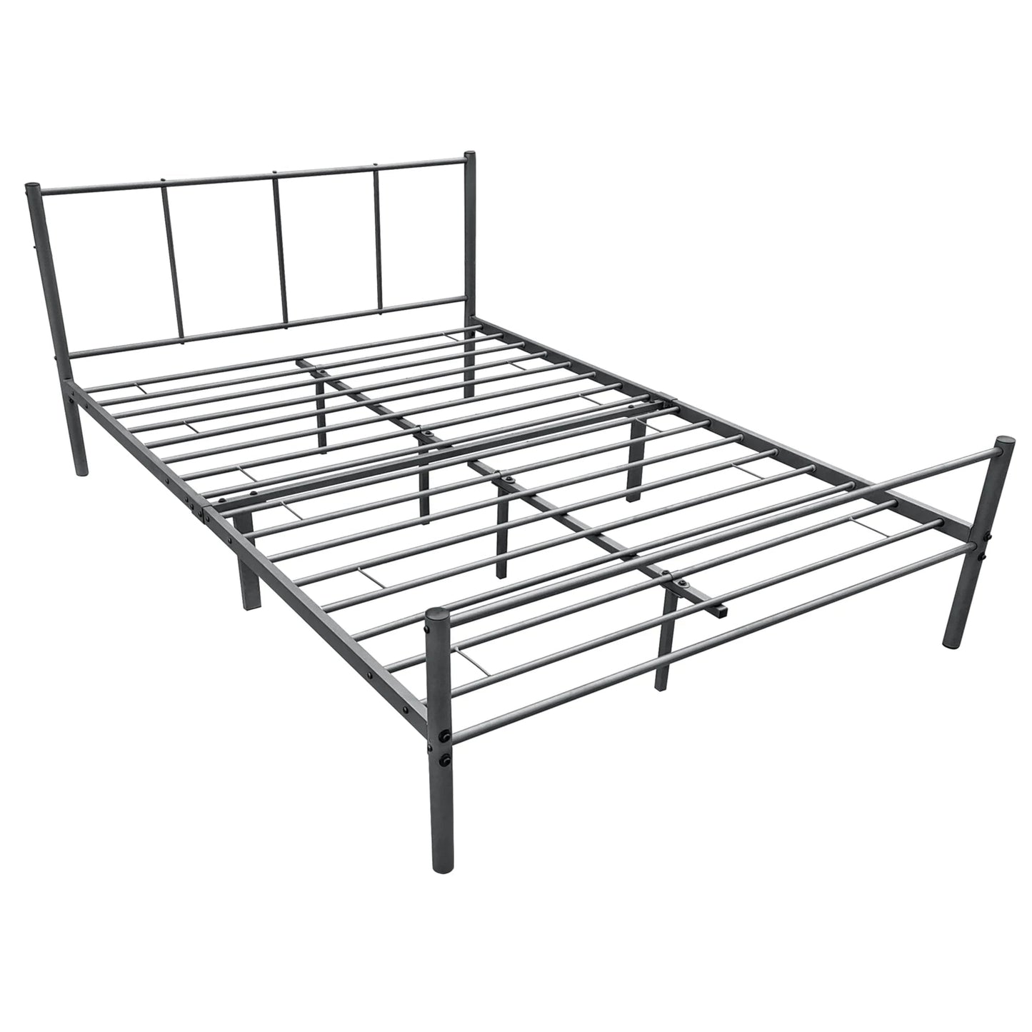 In And OutdoorMatch Metalen Bedframe Randy - Incl. Bedbodem - 140x200 cm - Donkergrijs - Stalen frame gepoedercoat - bed twee personen