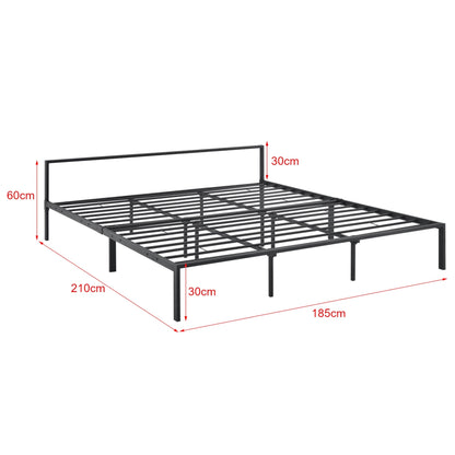 In And OutdoorMatch Metalen Bedframe Skye - Zwart - Met matras - 180x200 cm - Staal en Koudschuim - Modern Design bed twee personen