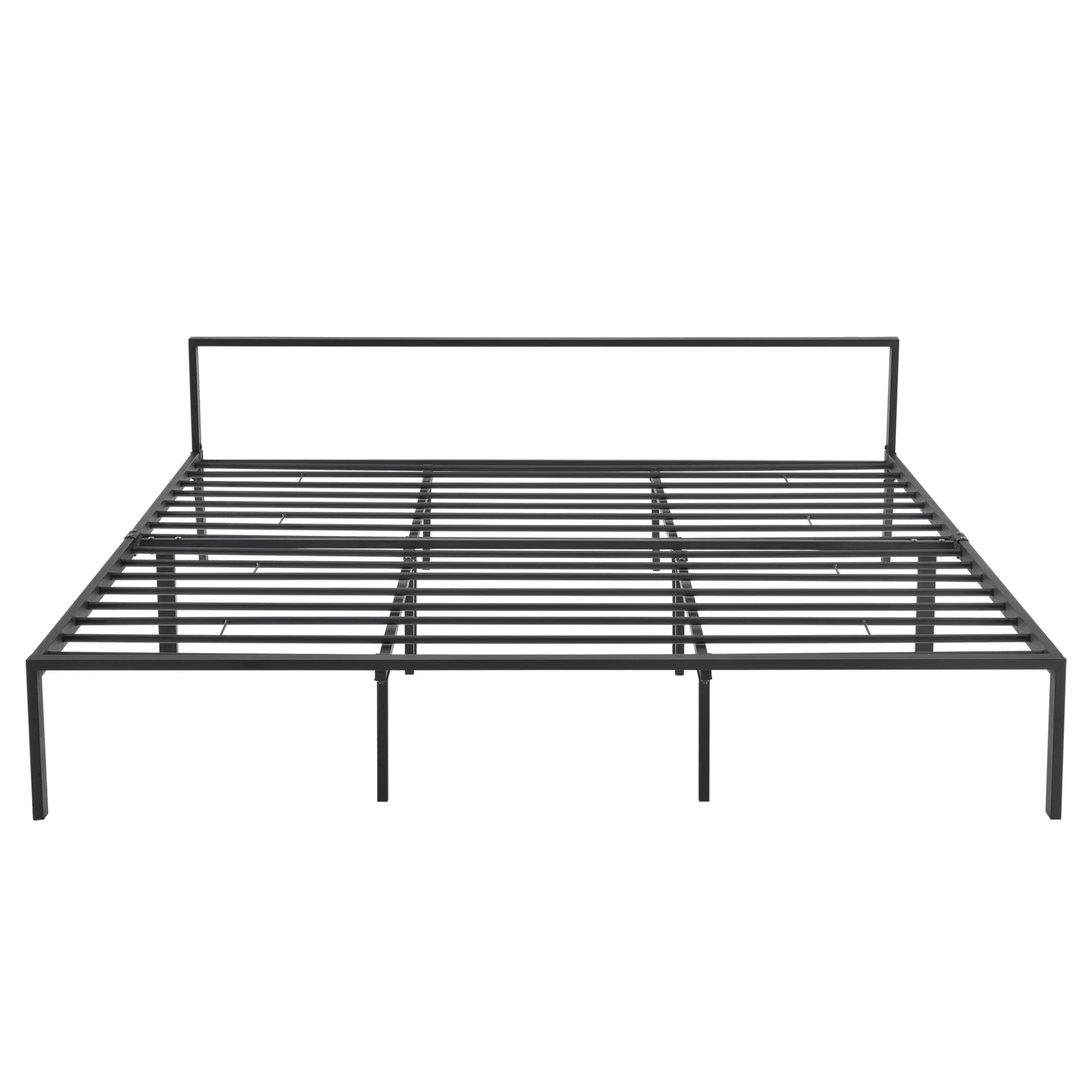 In And OutdoorMatch Metalen Bedframe Skye - Zwart - Met matras - 180x200 cm - Staal en Koudschuim - Modern Design bed twee personen