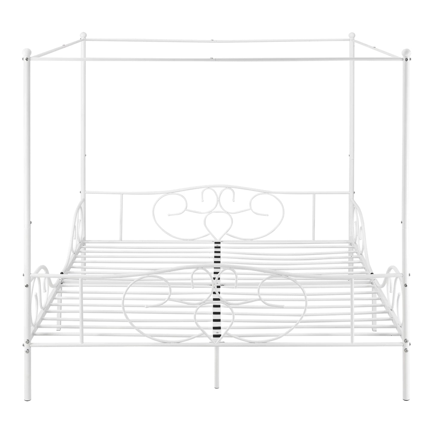 In And OutdoorMatch Metalen Hemelbed Bailee - Met Bedbodem - 180x200 cm - Wit - Stabiel Frame - Minimalistisch Design bed twee personen