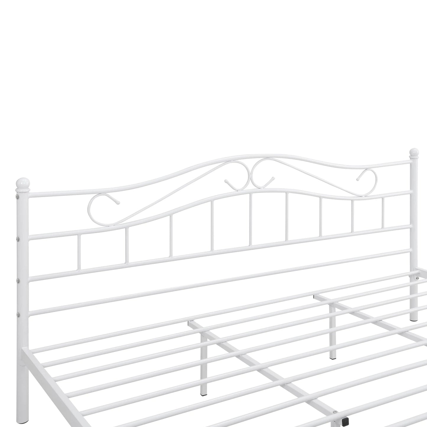 In And OutdoorMatch Metalen bed Cindy - incl. Bedbodem - 180x200 - Wit - Modern design Bedframe