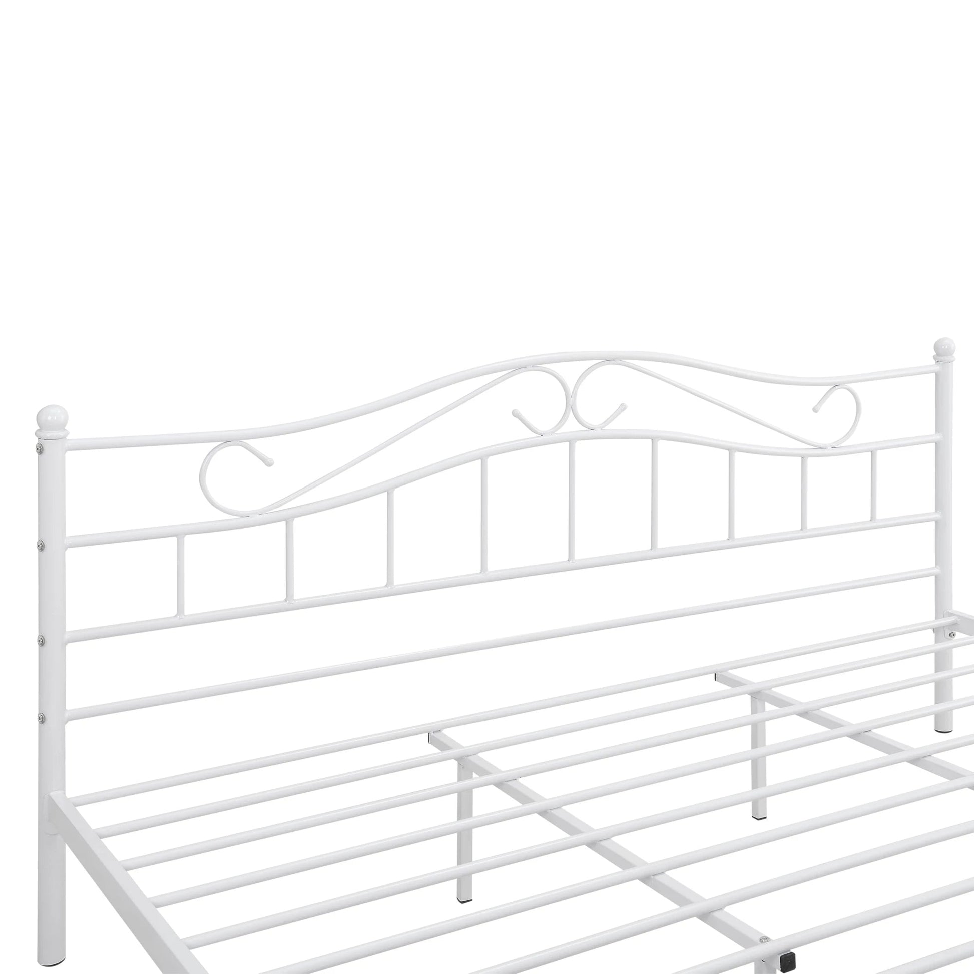 In And OutdoorMatch Metalen bed Cindy - incl. Bedbodem - 180x200 - Wit - Modern design Bedframe