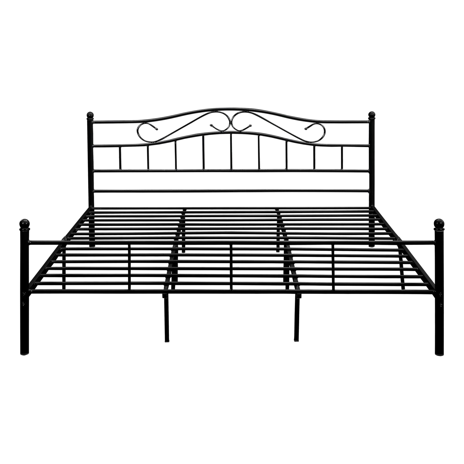 In And OutdoorMatch Metalen bed Kyra - incl. Bedbodem - 200x200 - Zwart - Modern design Bedframe