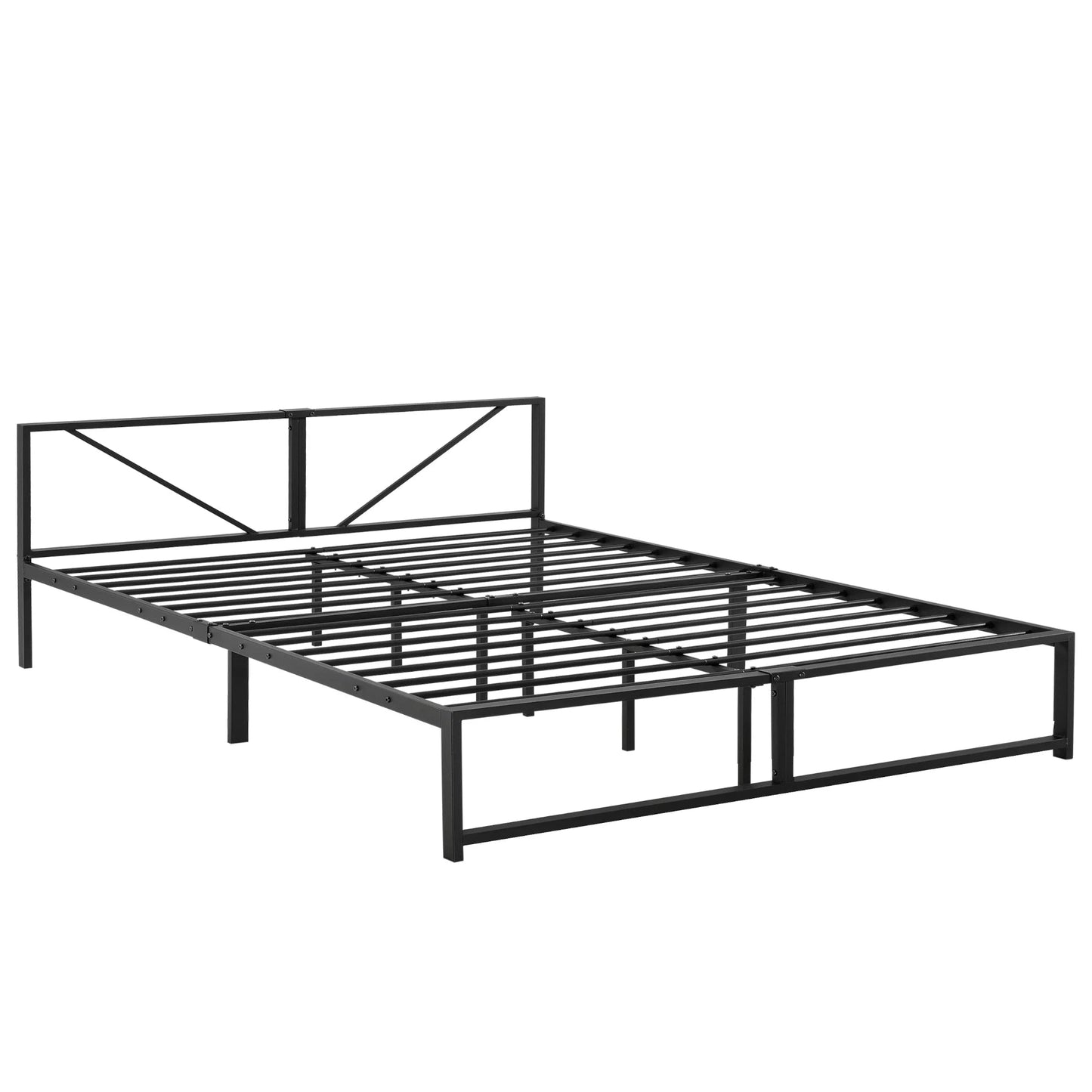 In And OutdoorMatch Metalen bed Mathias - Bedframe - Met bedbodem - Zwart - 180x200 - Staal - Modern design Bedframe