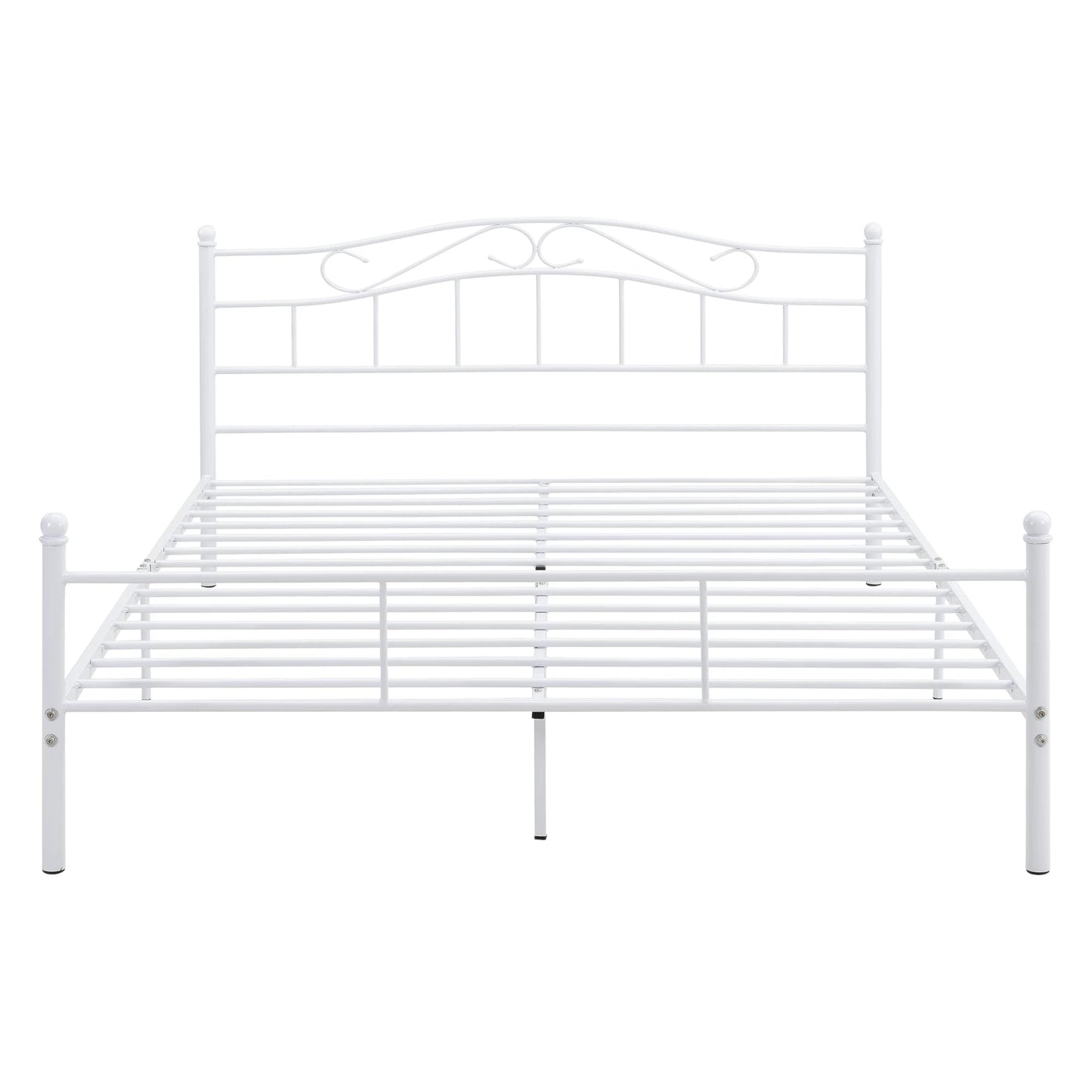 In And OutdoorMatch Metalen bed Mazie - incl. Bedbodem - 160x200 - Wit - Modern design Bedframe