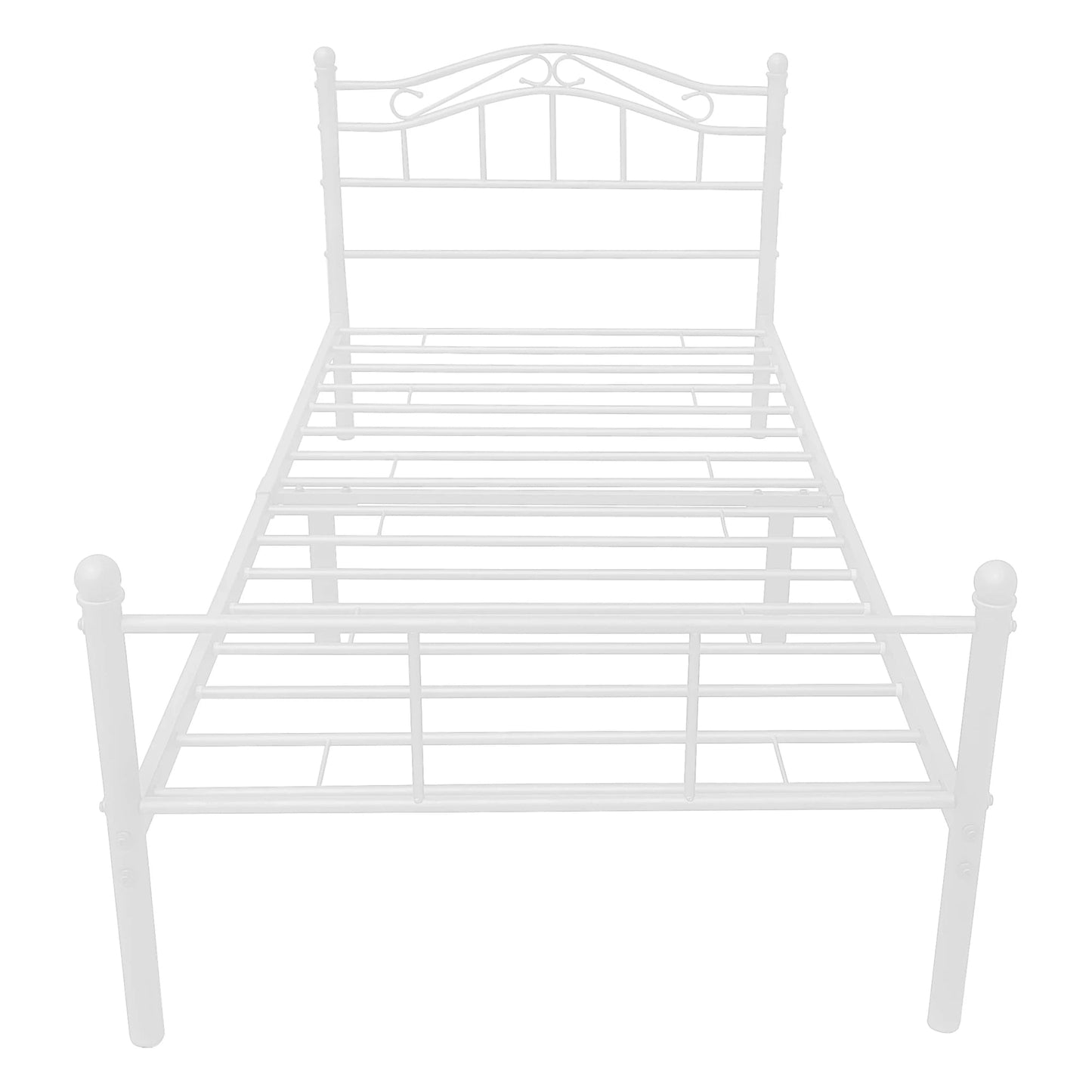 In And OutdoorMatch Metalen bedframe Daisy - incl. Bedbodem - 120x200 cm - Wit - Staal - Stijlvol design Bedframe