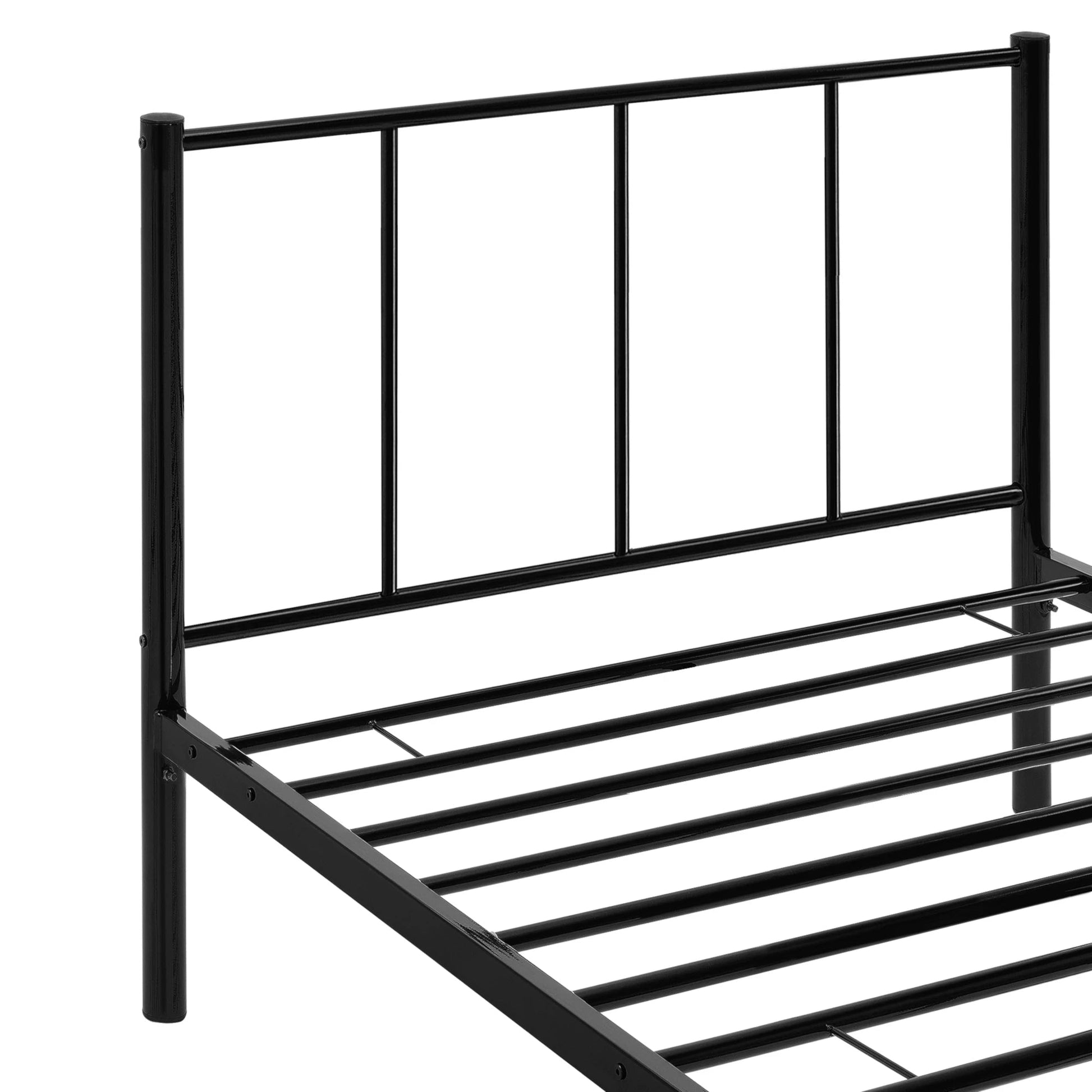 In And OutdoorMatch Metalen bedframe Heron - incl. Bedbodem - 90x200cm - Zwart - Stalen frame gepoedercoat Eén persoon slapen