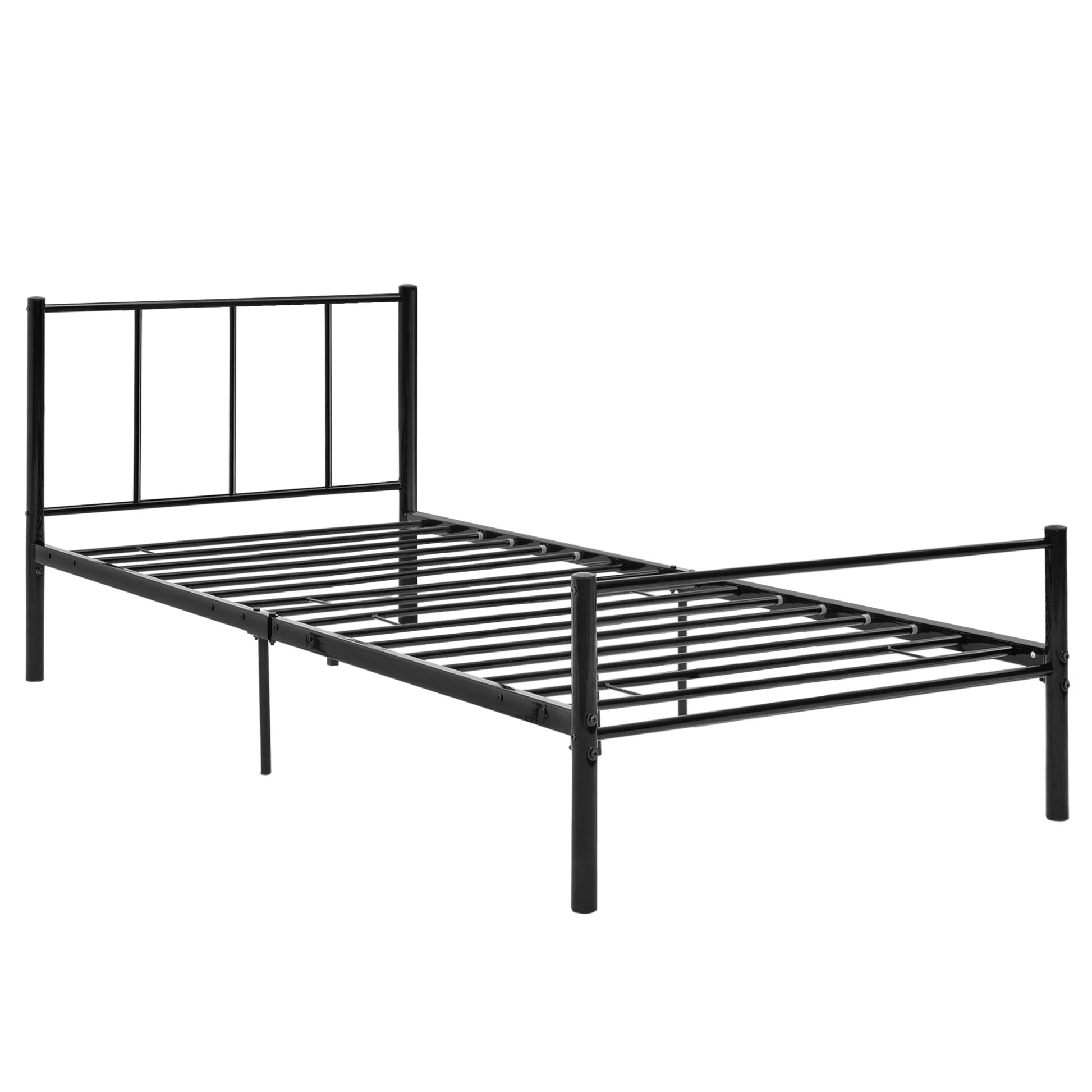 In And OutdoorMatch Metalen bedframe Heron - incl. Bedbodem - 90x200cm - Zwart - Stalen frame gepoedercoat Eén persoon slapen