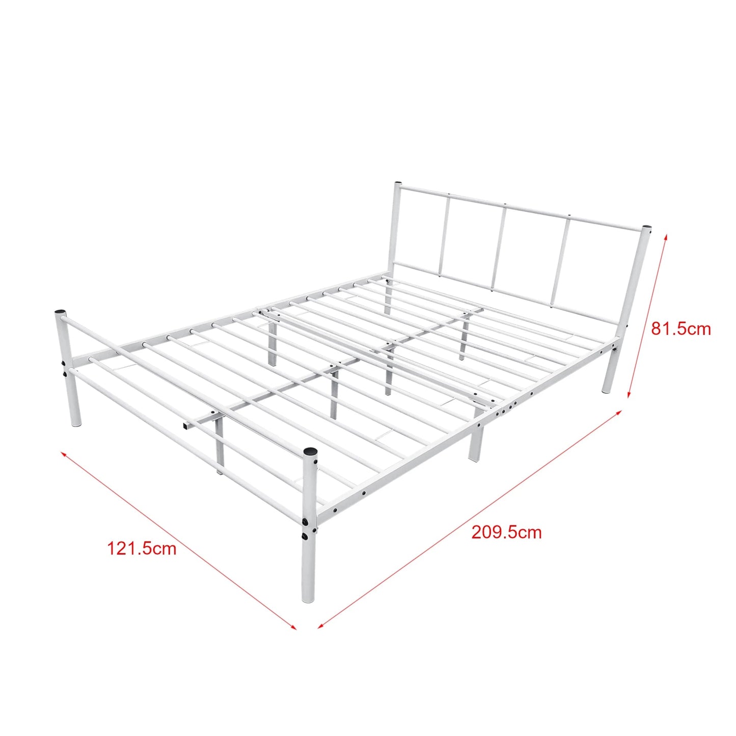 In And OutdoorMatch Metalen bedframe Manny - incl. Bedbodem - 120x200 cm - Wit - Stalen frame gepoedercoat - bed twee personen