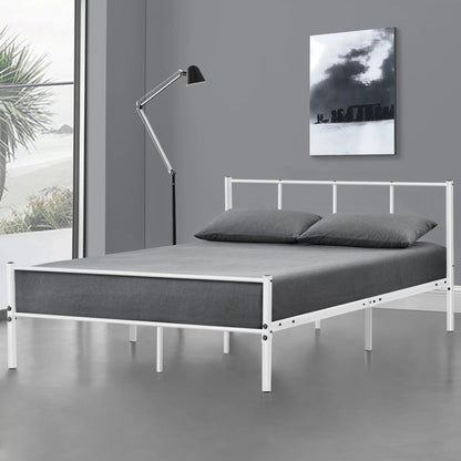 In And OutdoorMatch Metalen bedframe Manny - incl. Bedbodem - 120x200 cm - Wit - Stalen frame gepoedercoat - bed twee personen