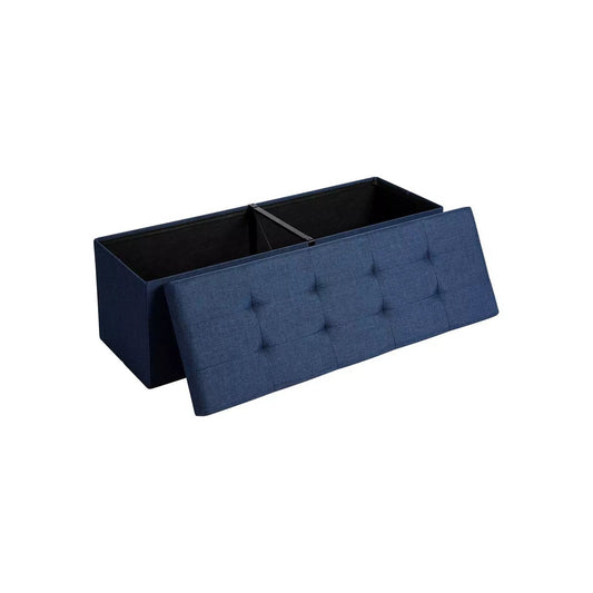 In And OutdoorMatch Opbergbank Meredith - Bank met opslagruimte - Met deksel - Bedkist - Blauw - 38x110x38cm Opslagruimte