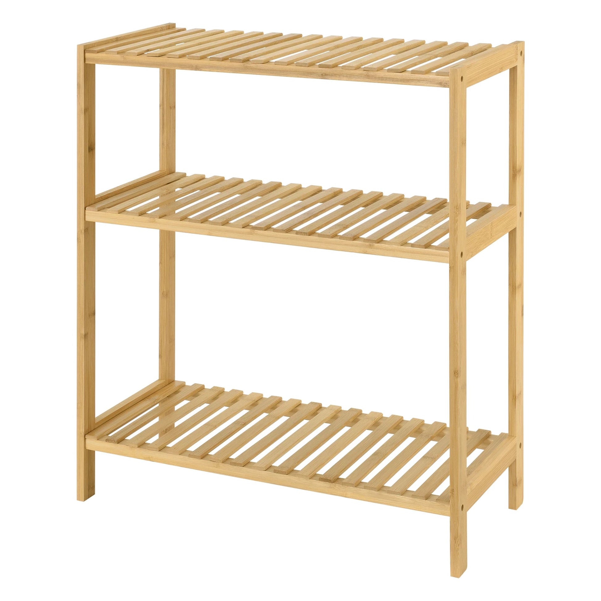 In And OutdoorMatch Opbergrek Harold - Staand rek - Met 3 bamboe planken - Klassiek ontwerp storage rack