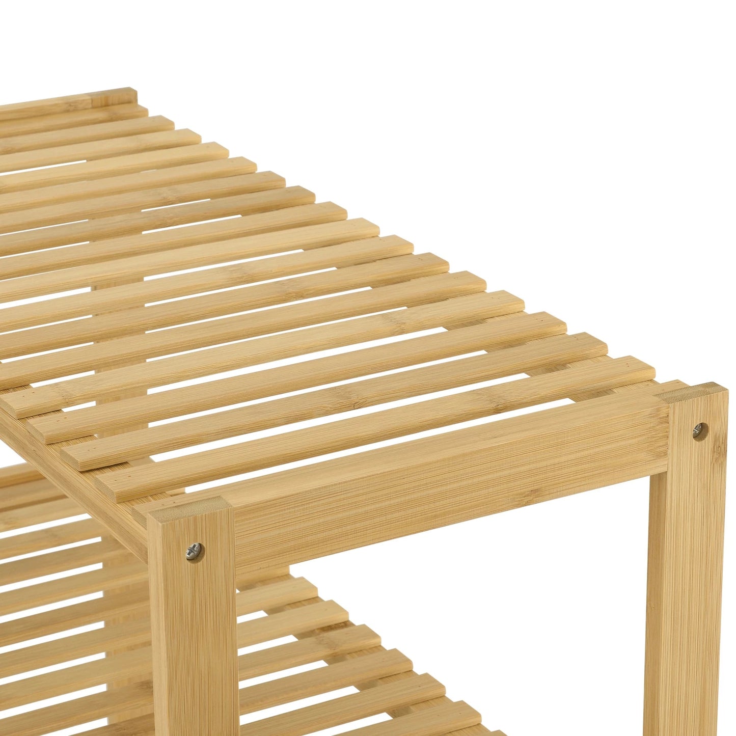 In And OutdoorMatch Opbergrek Harold - Staand rek - Met 3 bamboe planken - Klassiek ontwerp storage rack