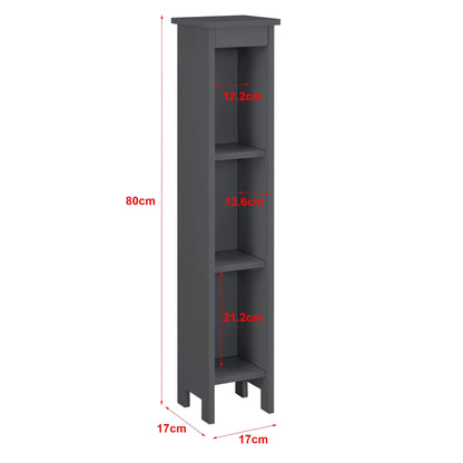 In And OutdoorMatch Open Kast Flossie - HKC - Kolomkast - 80x17x17 cm - Donkergrijs - Stijlvol Design Kast