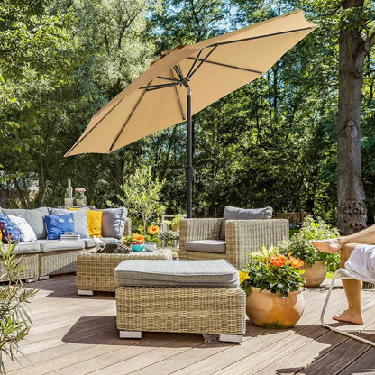 In And OutdoorMatch Parasol Alene - 300cm - Kantelbaar - Camping - Rond - Staand - UPF 50 - Terras, tuin of strand Sunshade