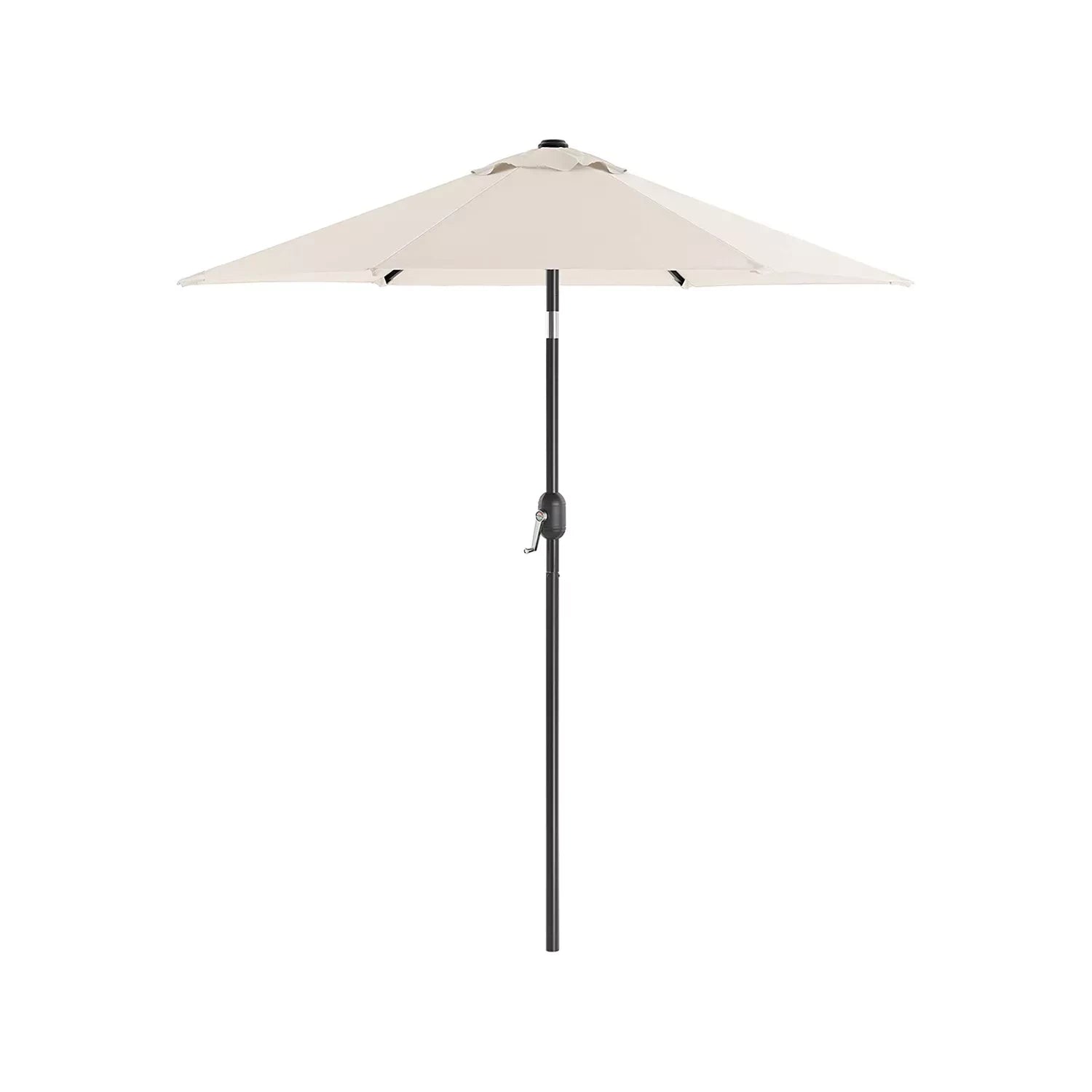 In And OutdoorMatch Parasol Hallie - 270 cm - Tuinparasol - Market Parasol - UV-bescherming tot UPF 50+ - Terrasparasol - Zonwering - Knikarm - Met zwengel - Zonder standaard - Wit Sunshade