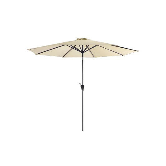 In And OutdoorMatch Parasol Kaleb - 300cm - Kantelbaar - Camping - Rond - Staand - Beige - Terras, tuin of strand Sunshade