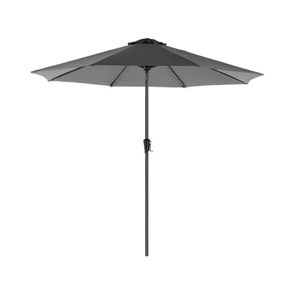 In And OutdoorMatch Parasol Mariah - 270 cm - Tuinparasol - Market Parasol - UV bescherming tot UPF 50+ - Patio Parasol - Zonwering - Knikarm - Met zwengel - Zonder standaard - Zwart Sunshade