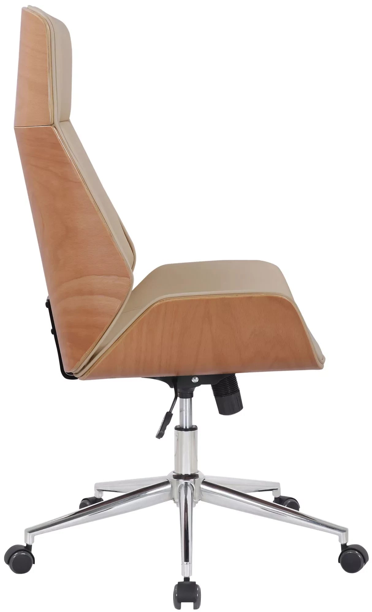 In And OutdoorMatch Premium bureaustoel Cecilia - Creme kunstleer - Hoogte verstelbaar 44 - 52 cm - Ergonomisch - Luxe Bureaustoel