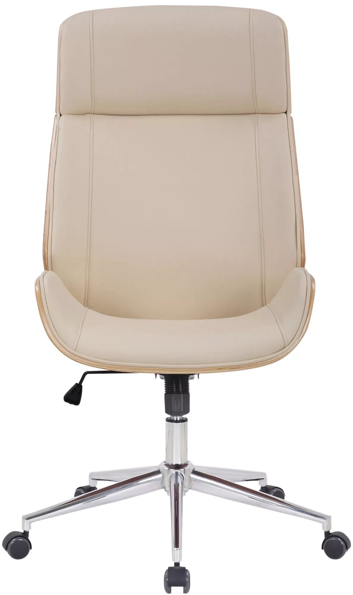 In And OutdoorMatch Premium bureaustoel Cecilia - Creme kunstleer - Hoogte verstelbaar 44 - 52 cm - Ergonomisch - Luxe Bureaustoel