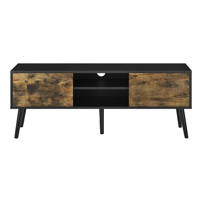 In And OutdoorMatch Robert-meubel Mathilda - 120x29,5x46,5 cm - Zwart en Houtkleurig donker - Spaanplaat en Hout - Stijlvol design TV cabinet