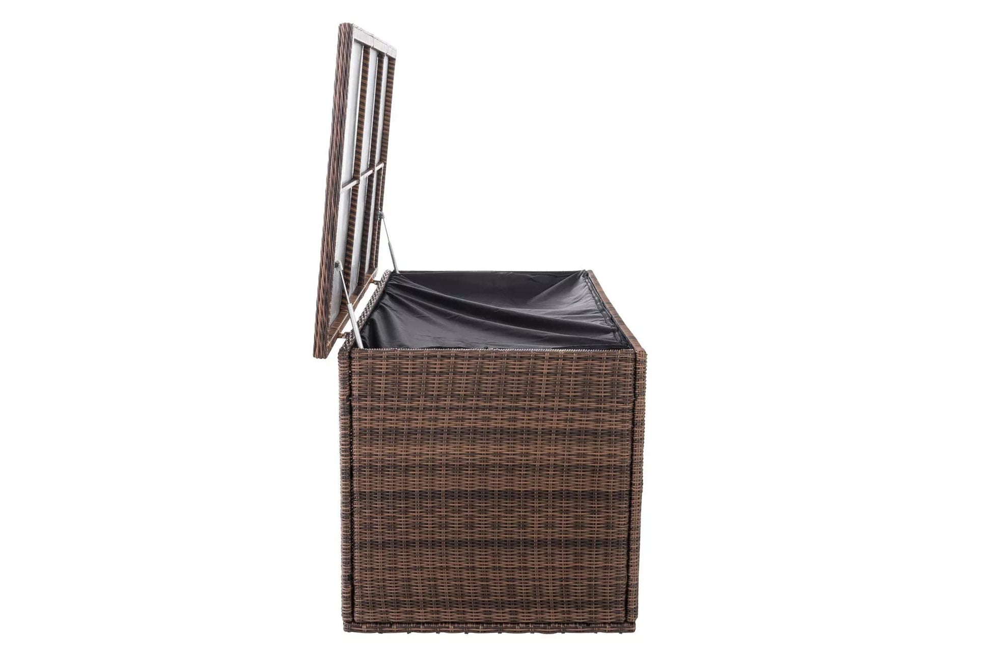 In And OutdoorMatch Rotan Opbergbox Yvette - 125cm bruin - Tuinkussenbox - Waterdicht - Met deksel - Voor binnen & buiten - Tuinbox Garden Storage box