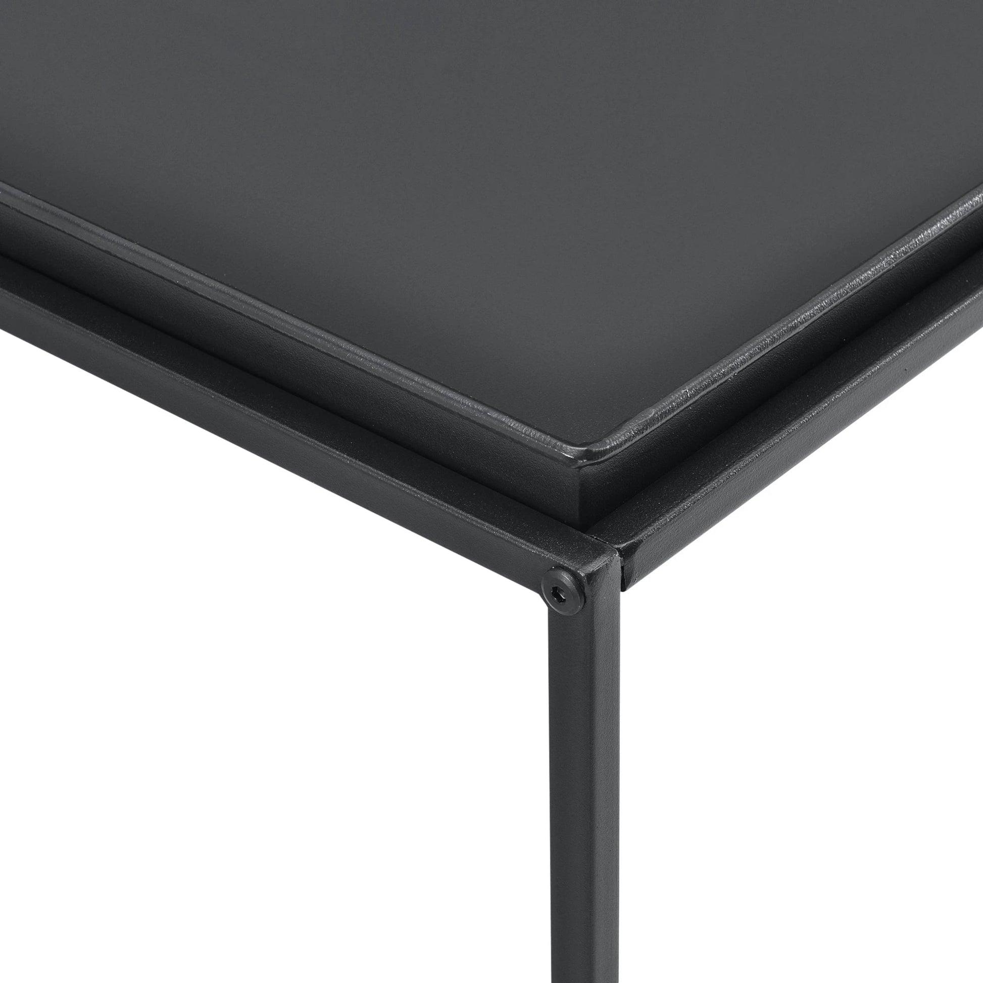 In And OutdoorMatch Salontafel Chasity - Zwart - Metaal - 47x100x50 cm - Modern design Bijzetttafel